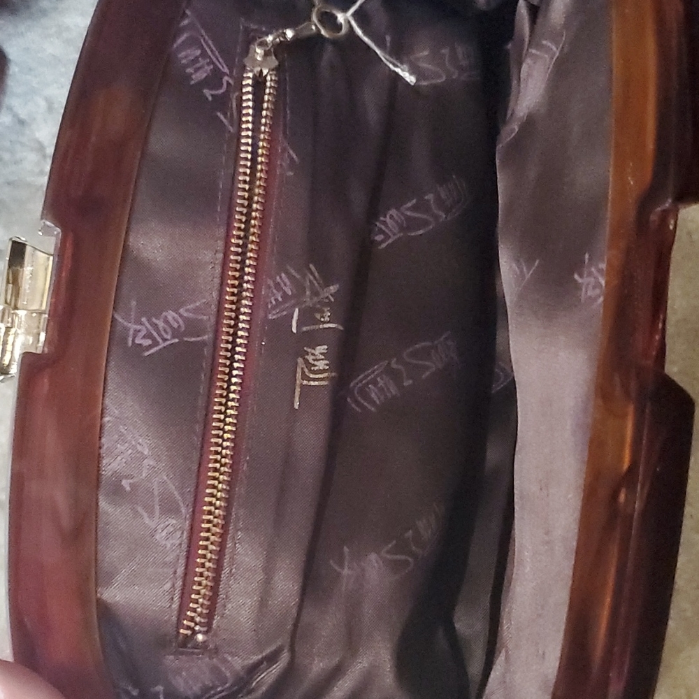 Ruth Saltz vintage bag clutch maroon - Picture 3 of 4